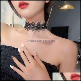 Pendant Necklaces & Pendants Jewelry Korean Rhintone Lace Necklace 2021 Collar Female Minority Light Luxury Dign Neck Asori Chain Drop Deliv