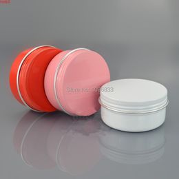 50g 50ml Aluminium Jar Pink Red White Colour Cosmetic Cream Packing Tin Metal Container Aromatherapy Wax Pot Screw Lid, 25pcs/lotgood qty