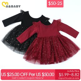 $50-25 1-5Y Valentines Day Toddler Kid Child Girls Dress Long Sleeve Sequins Tutu Party Dresses Spring Autumn Costumes 210515