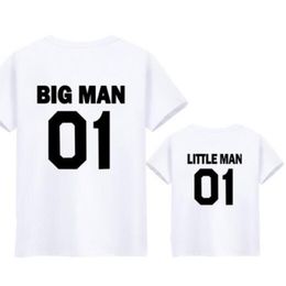 Son Daughter Clothe Dad Kid Mini Little Big Man Summer Tops Father and Me clothes Family Matching Outfits 210417