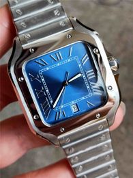 Fashion Men's Wristwatches Blue Face Quartz Watches Stainless Steel Strap Mens Watch Sports Designer Party Gifts For Man Wristwatch Top Men Clock
