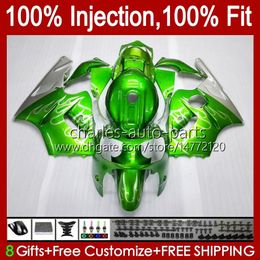 Injection Mould Fairings For KAWASAKI NINJA ZX1200 C ZX 1200 12R 1200CC ZX 12 R 1200 CC 00-01 Bodywork 2No.21 ZX1200C ZX12R 00 01 ZX-12R 2000 2001 OEM Body Kit green light