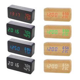 Timers Digital Alarm Clock Student LCD Display Desk Wood Electronic For Birthday Travel Anniversary Graduation