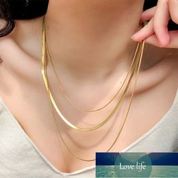 Luxury Multi Layer Snake Chain Necklace Women Blade Chains Gold Ins Stainless Steel Minimalist Ladies Choker Clavicle Jewellery Factory price expert design Quality