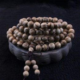 scented wood Canada - Vietnam Wood Beads Hand String Natural Scent 8mm White Sand Buddhist 108 Mala Prayer Bracelet Made Crafts Wholesale Beaded, Strands