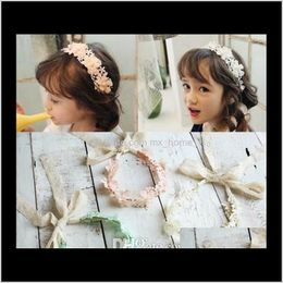 Accessories Baby Kids Maternity Drop Delivery 2021 Arrival Children Beautiful Lace With Ribbon Princess Korean Style Band Hoop Girls Hair Sti
