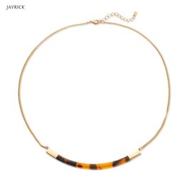 Acrylic Brown Tortoise Shell Necklaces Chokers Mottled Resin Fashion Jewellery Y0309