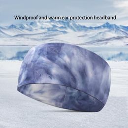 Sweatband 8 Colors Outdoor Winter Workout Headband High Elastic Warm Unisex Ski Ears Protection Hiking Windproof Tie Dye Hair Accessories