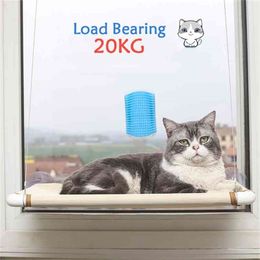 Cat Bed Hammock For Cats Lovely Breathable Lounger Installed Window Beds Cat's House Suction Cup Wall Mount Kitten Supplies Rest 210722