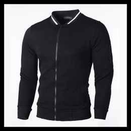 Men's Jackets 2021 Brand Men‘s Plaid Sweatshirts Zipper Men Stand Collar For Male Man Sweatshirt Clothing -40