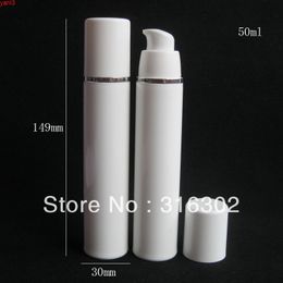 20 X 50ml Empty White Airless Lotion Pump Cream Bottle For Cosmetic Use 5/3oz Containershigh qty
