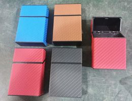 More Leather Pattern Colourful Plastic Portable Tobacco Cigarette Case Holder Storage Auto Open Flip Cover Box Innovative Protective Shell Smoking DHL Free