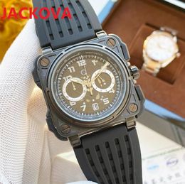 Men Big Designer Full Function Stopwatch Watch 48mm Black Rubber Clock Luxury Quartz Iced Out Hip Hop President Day Date Watches top design Nice clock
