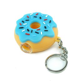 unbreakable Donut Style Smoking hand Pipe spoon ppipe with keychain and glass bowl Smoking Accessories oil rig 4 Colours free