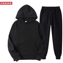 FGKKS Fashion Brand Men Sets Tracksuit Autumn Men's Hoodies + Sweatpants Two Piece Suit Hooded Casual Sets Male Clothes 210806