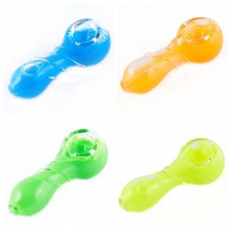 Colourful Liquid Filling Pyrex Thick Glass Smoking Handpipe Dry Herb Tobacco Oil Rigs Handmade Cool Decorate Innovative Design DHL Free