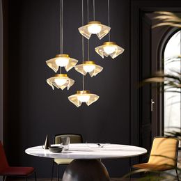 Pendant Lamps Light Luxury Restaurant Bar Chandelier El Shop Bedroom Bedside Creative Post-modern Duplex Building Staircase Lamp