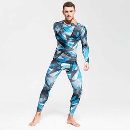 S-4XL Top quality thermal underwear men underwear sets compression fleece sweat quick drying thermo underwear men clothing 211025