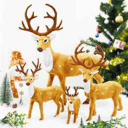 70/60/50/45/35cm Reindeer Christmas Deer Xmas Elk Plush Simulation Christmas Decorations For Home Merry Christmas Year Gifts 211216