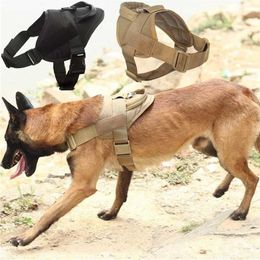 犬のハーネスK9歩くと調節可能なナイロンのペット襟ベストバンジーリーシェンが小さなLarges Serge Shepherd 211022