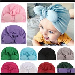 Caps Hats Accessories Baby Kids Maternity Drop Delivery 2021 Fall Winter Baby Rabbit Ear Knotting Headgear Indian Childrens Hat Q5Ttn
