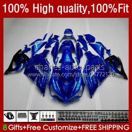 Injection Fairings For KAWASAKI NINJA ZZR1400 ZZR 1400 CC ZX 14R 14 R 12-17 5No.15 ZZR-1400 ZX14R 12 13 14 15 16 17 ZX-14R 2012 2013 2014 2015 2016 2017 OEM Bodys factory blue