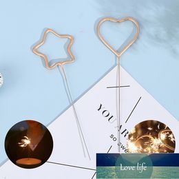 Romantic Star Love Shaped Wedding Birthday Party Candle Cake Topper Decoration Smoke-free Candles