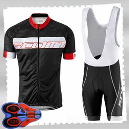 SCOTT team Cycling Short Sleeves jersey (bib) shorts sets Mens Summer Breathable Road bicycle clothing MTB bike Outfits Sports Uniform Y210414105