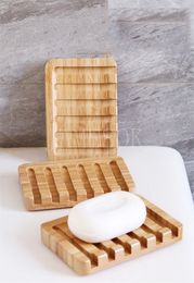 Bamboo Soap Box Japanese Holder Bathroom Family Hotel Single Layer Drain Wooden Soaps Dish DB876