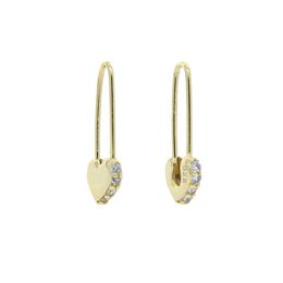 Stud Arrival Tiny Cute 925 Sterling Silver Cz Paved Safety Pin Long Earrings Ear Threader Fashion Jewellery Exquisite