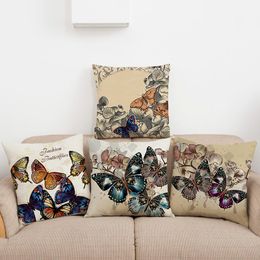 Cushion/Decorative Pillow Beautiful Butterfly Animal Pattern Cover Home Sofa Decorative Cushion Detachable Square