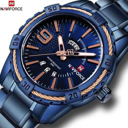 NAVIFORCE Luxury Brand Men Quartz Gold Watch Men's Waterproof Sport Watches Male Casual Fashion Date Clock Relogio Masculino 210517