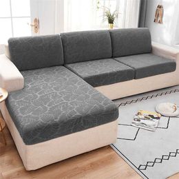 Plush Sofa Cushion Cover For Living Room Seat Slipcover Elastic Funiture Protector Solid Color Couch Case 1 piece 211102