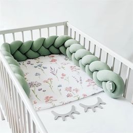 1M Cushion Pillow Bumpers In The Crib Baby Bed Protection Tour De Lit Tresse Chichonera Cuna 211025