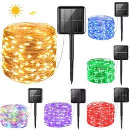 Strings Solar Energy Fairy LED String Lights Garlands Christmas Festoon Sunlight Waterproof For Outdoor Garden Patio Balcony DecorationLED