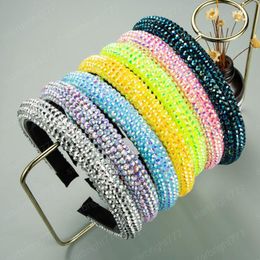 Fashion Women Headband Shining Rhinestone Paved Hairband Non-slip Teeth Hair Accessories Turban