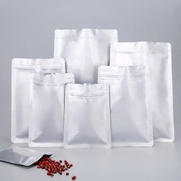 Storage Bags Sliver Thick Pure Aluminium Foil Seal Powder Food Zipper Flat Bottom Pouch Tea Packaging Moisture-proof Bag