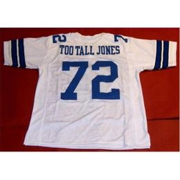Custom 009 Youth women Vintage CUSTOM #72 TOO TALL JONES WHITE College Football Jersey size s-5XL or custom any name or number jersey