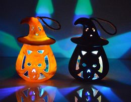 Halloween pumpkin lantern party decoration shopping mall window decorations outdoor scene layout children portable color glowing skull lamp XY437