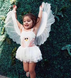 Girl's Dresses Floral Dress Big Girl Child Clothes Spring Teen Costume Swan Wings Angel Flamingo Princess