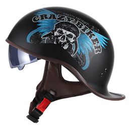 r Retro rcycle Scooter Vintage Half Face Biker rbike Crash Helmet Casco Moto