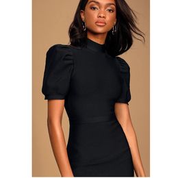 Black Turtleneck Dress Short Sleeve NZ 