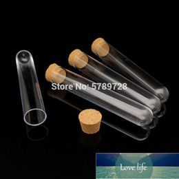 12Pcs 18x105mm Clear Plastic Test Tubes Vials With Corks Caps,Wedding Favour Gift Tube School Lab Supplies