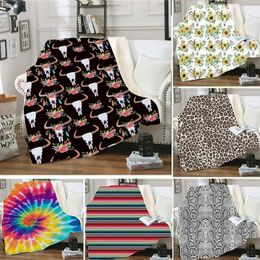 16 styles sherpa blanket 150130cm sunflower floral leopard 3d printed adult kids winter plush shawl couch sofa throw fleece wrap