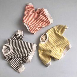 MILANCEL Autumn Kids Hoodies O-Neck Boys Sweatshirts Classic Striped Girls Tops 211029