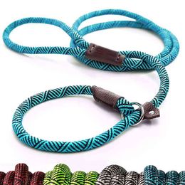 Durable Dog Slip Rope Leash Adjustable Loop Collar Comfortable Leash Supports The Strongest Pulling Large Medium Dogs 210729