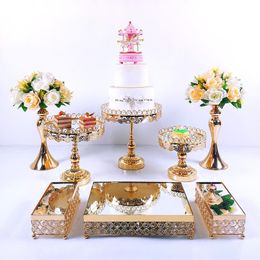 Festive Supplies Other & Party Crystal Cake Stand Set Metal Mirror Cupcake Decorations Dessert Pedestal Wedding Display TrayOther OtherOther