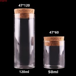 10pcs 50ml 120ml Glass Test Tube with Cork Stopper Bottles Jars Vials Container DIY Craftgoods