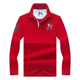 100% Cotton Man Polo Shirt Mens Casual 3D Embroidery New Polo shirt Men Long sleeve High Quantity polo men 210401