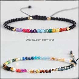 Beaded, Chakra Stone Beaded Bracelets Strands M 12 Constellations Bohemian Simple Design Beads Adjustable Lucky Zodiac Signs Braided Bangles